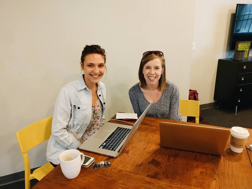 Brandalyn and Haley from Skillpop working together at Hygge